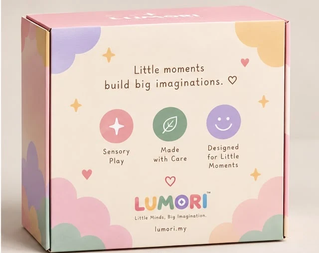 Back of the original LUMORI packaging